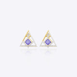 Radiant Triad Polki earrings with luminous center stone and elegant openwork design