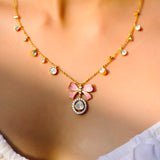 Rosé Ribbon Necklace