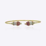 Serene Grace Bangle in 14k gold with uncut Polki diamond accents