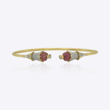 Serene Grace Bangle in 14k gold with uncut Polki diamond accents