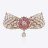 Pink Camellia Choker