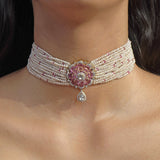 Pink Camellia Choker