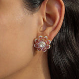 Pink Camellia Earrings