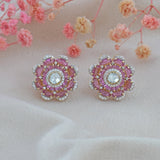 Pink Camellia Earrings