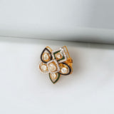 Starlit Petal Polki Rings