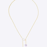 9k gold structured Polki necklace with polished linked detailing and graceful finish