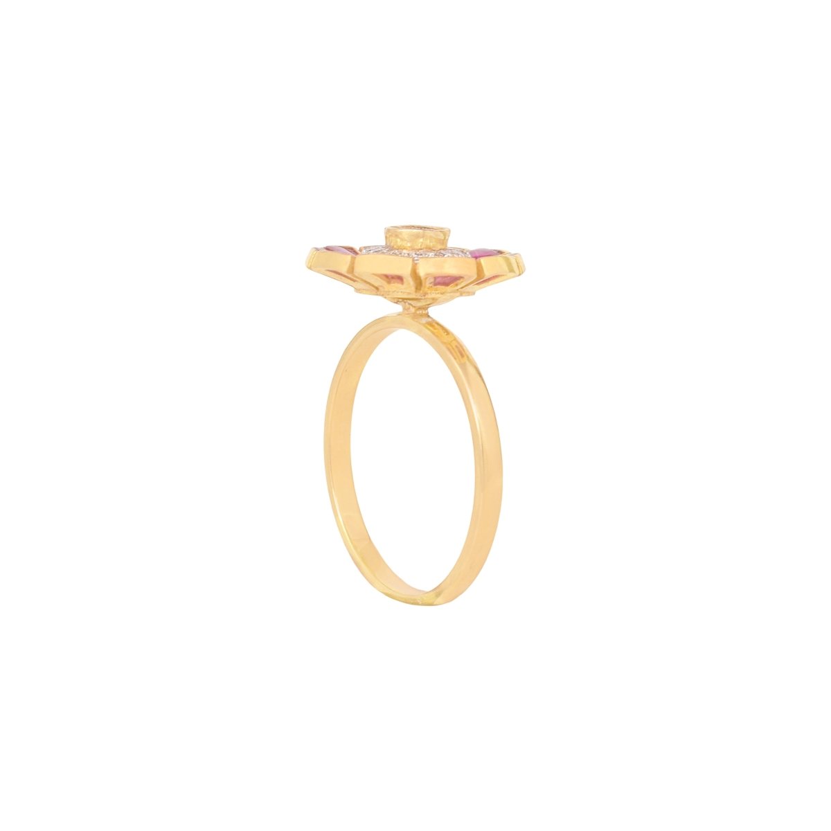 Rosette Halo Ring with rose gold and diamond finish