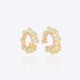 Mint Crescent Stud Earrings
