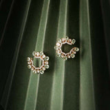Mint Crescent Stud Earrings
