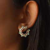 Mint Crescent Stud Earrings