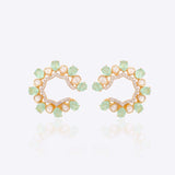 Mint Crescent Stud Earrings