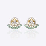14K gold Ombrea stud earrings with Polki diamonds in a fluid, modern silhouette.