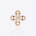 18k gold floral ring with vintage Polki and brilliant-cut diamonds