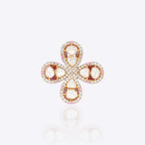 18k gold floral ring with vintage Polki and brilliant-cut diamonds