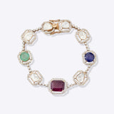 Prismatic Polki Bracelet in 14K gold with vibrant multicolour Polki diamonds