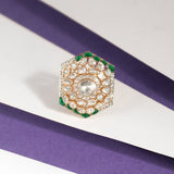 Fern Hexa Polki Ring