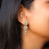 Ethereally Linked Polki Diamond Earrings