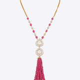 Ruby Tassel Polki Necklace