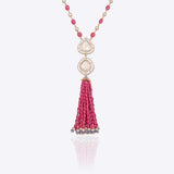 Ruby Tassel Polki Necklace