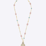 Ethereal Grace Polki Necklace with uncut diamonds and floral motifs in 18K gold