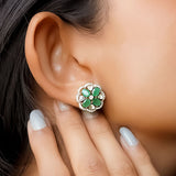 Emerald Clover Diamond Studs