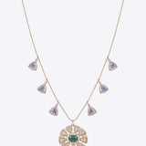 Trillion Tanzanite Polki Necklace