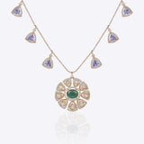 Trillion Tanzanite Polki Necklace