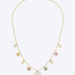 18K gold necklace with soft radiant drops in fluid symmetry