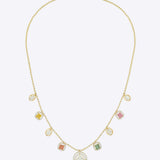 18K gold necklace with soft radiant drops in fluid symmetry