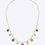 18K gold necklace with a graceful rhythmic design and a soft rosy tone.