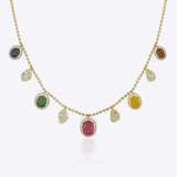 18K gold necklace with a graceful rhythmic design and a soft rosy tone.