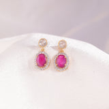 Cherry Claret Polki Diamond Earrings