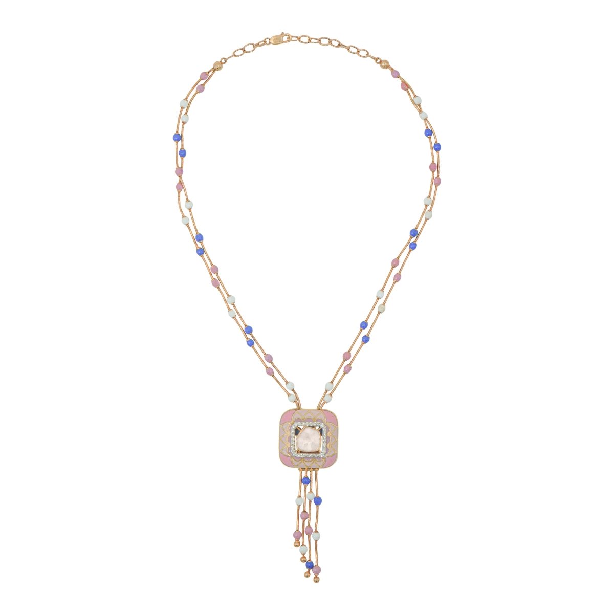 Blush Éclat Polki necklace in rose gold with fine detailing