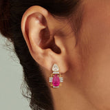 Ruby Frame Earring