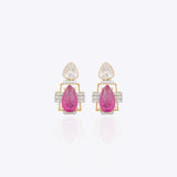 Ruby Frame Earring