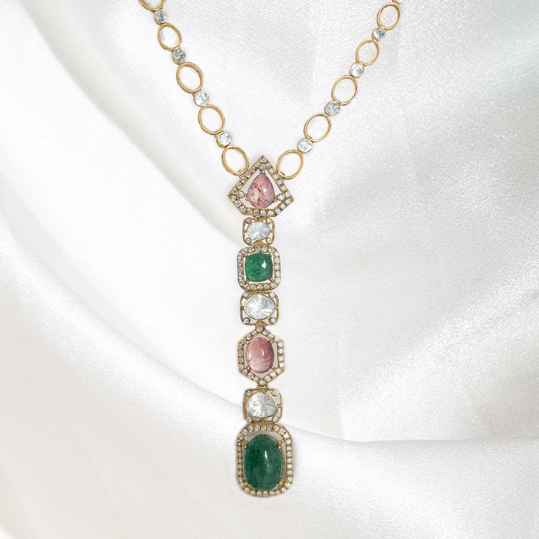 Bounty Picks Polki pendant with eclectic design and uncut diamond charm