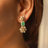 Emerald Dazzel Drop Polki Earrings