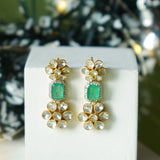 Emerald Dazzel Drop Polki Earrings