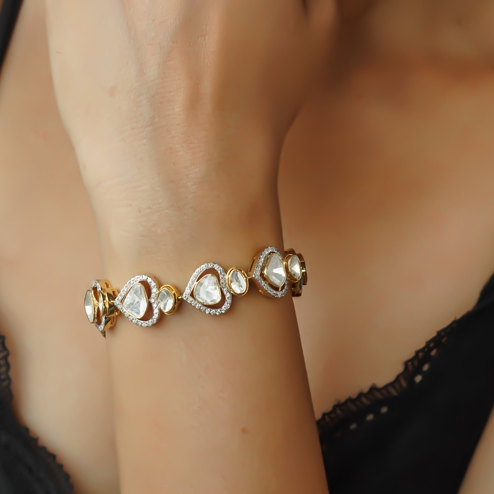 Queen's Heart bracelet with heart-shaped gemstone accents