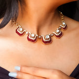 Rosewood Polki Diamond Necklace
