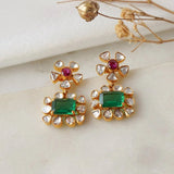 Polki Stone Floral Earrings