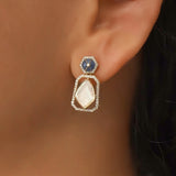 Aura Polki Diamond Stone Earrings