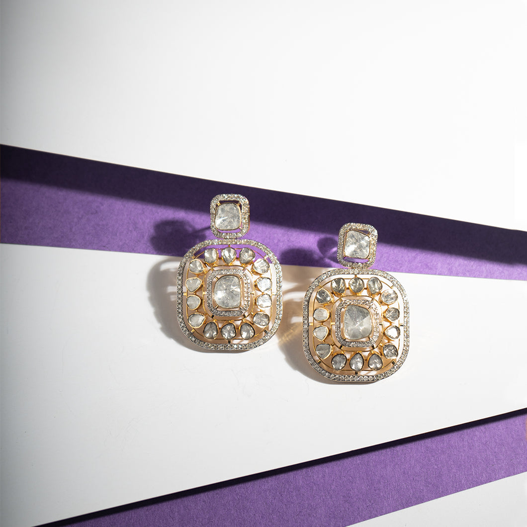 Whimsical Polki Diamond  Earrings