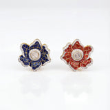 Cobalt & Crimson Petal Earrings