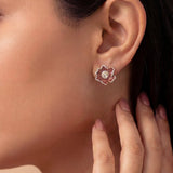 Cobalt & Crimson Petal Earrings