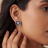 Cobalt & Crimson Petal Earrings