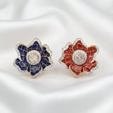 Cobalt & Crimson Petal Earrings