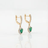 Dewdrop Emerald Diamond Earrings