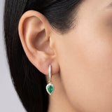 Dewdrop Emerald Diamond Earrings