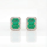 Emerald Heirloom Diamond Studs